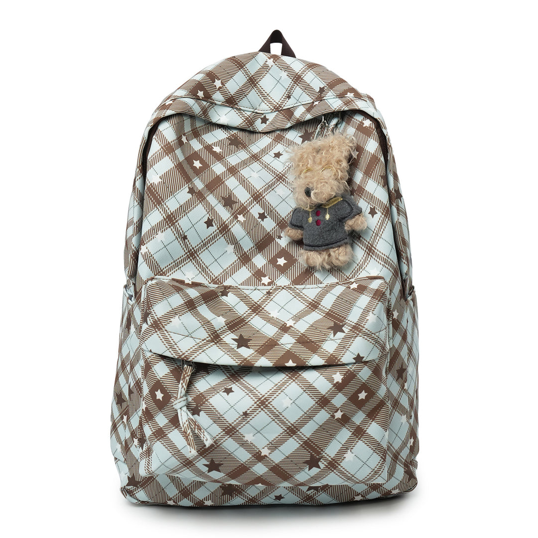 Backpack with Fashionable Check Pattern and Practical Compartments Kalsten