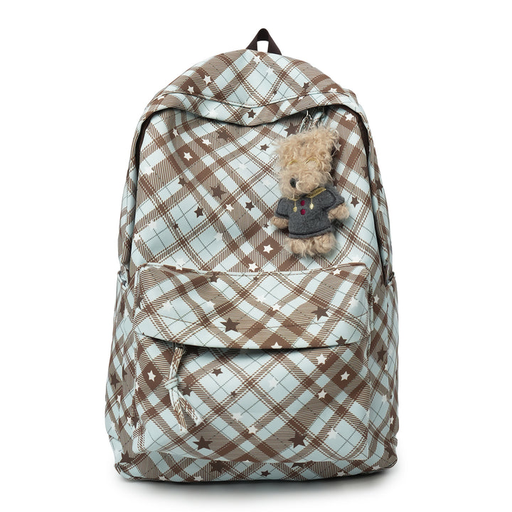 Backpack with Fashionable Check Pattern and Practical Compartments Kalsten