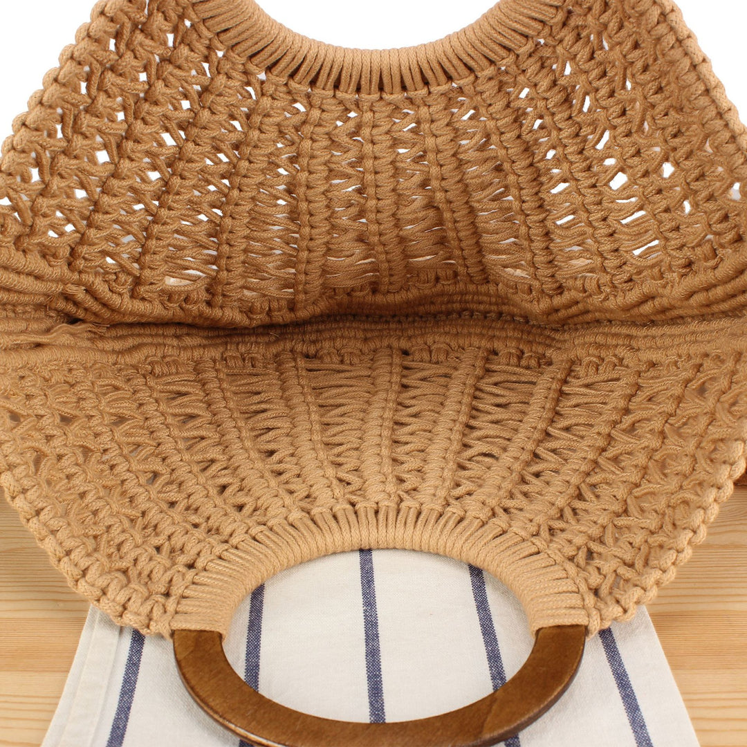 Handbag with Fringed Macramé Design Kalsten