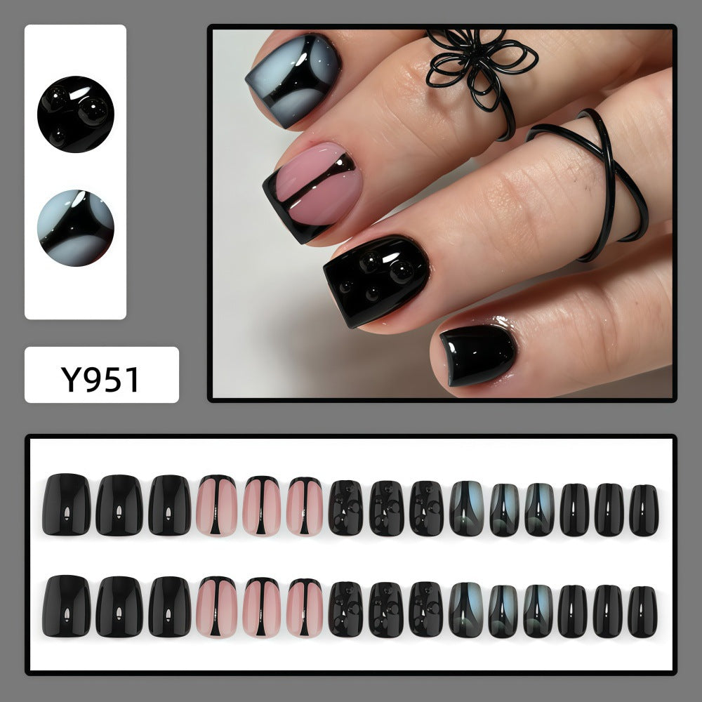 Artificial Nail Set with Elegant Geometric Designs Kalsten