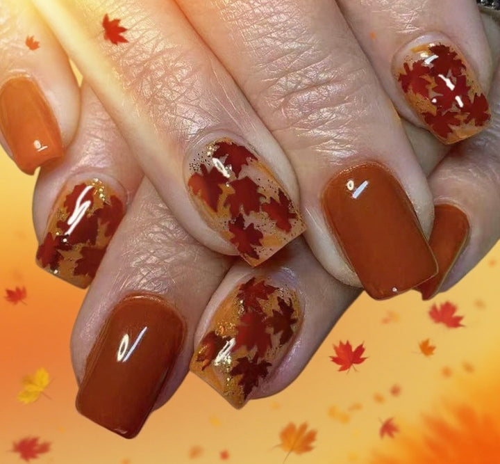 Autumn Leaf Nail Art Enhancements Kalsten