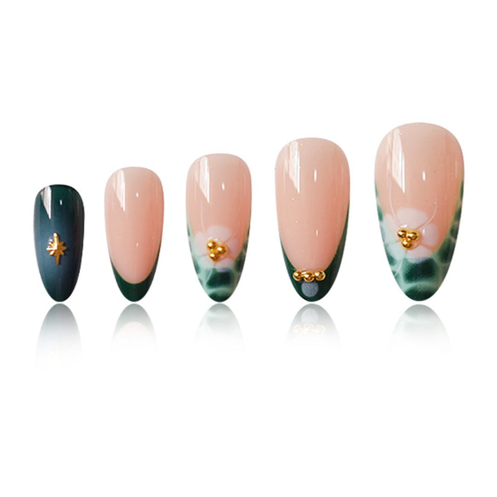 Elegant Abstract Floral Press-On Nail Extensions Kalsten