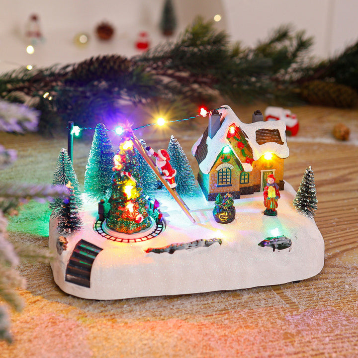 Shopping center Christmas village with luminous figures Kalsten