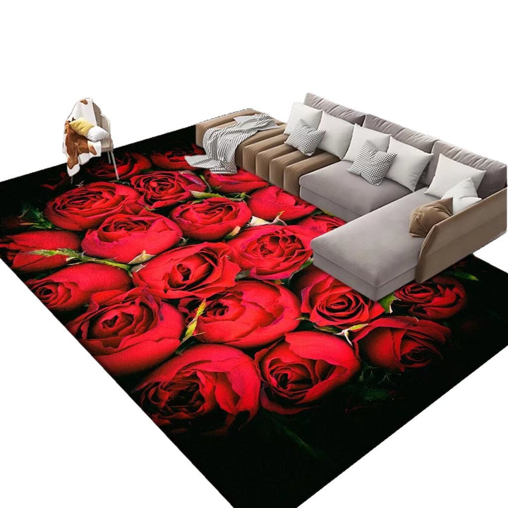 3D Printed Floral Area Rug Kalsten