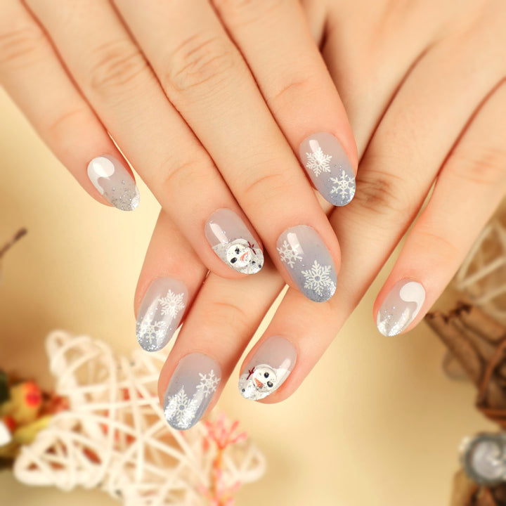 Artful Winter Nail Extensions with Snowman Design Kalsten