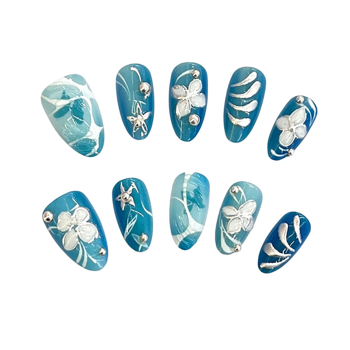 Artistic Floral-Patterned Press-On Nail Set Kalsten