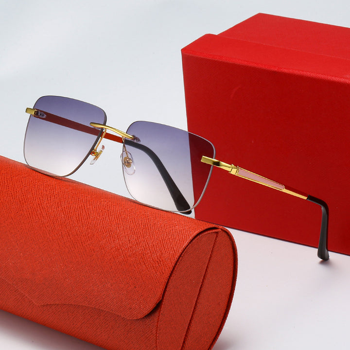 Women's fashionable rectangular semi-rimmed sunglasses with innovative design Kalsten