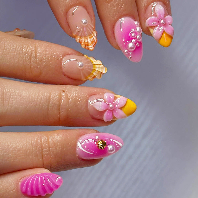 Decorative Floral Long Press-On Nail Set Kalsten