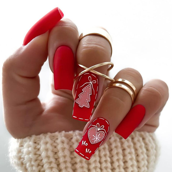 Festive Holiday-Themed Press-On Nails Kalsten