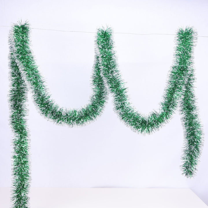 Glittering Christmas garland with snowflake motifs