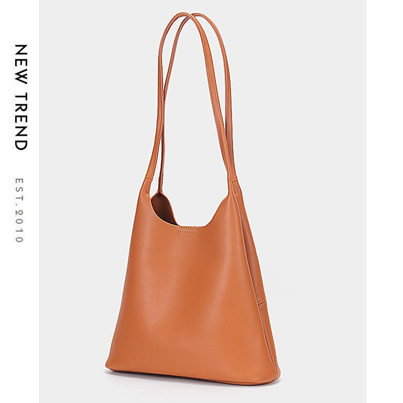 Sculpted Triangle-Base Shoulder Tote with Extended Dual Straps