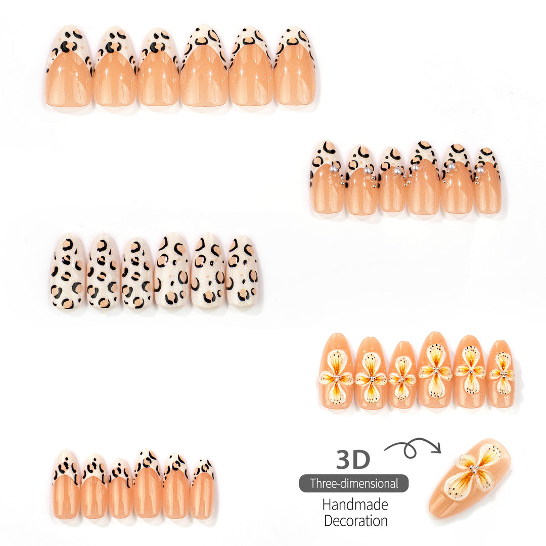Elegant Leopard Print Press-On Nail Set