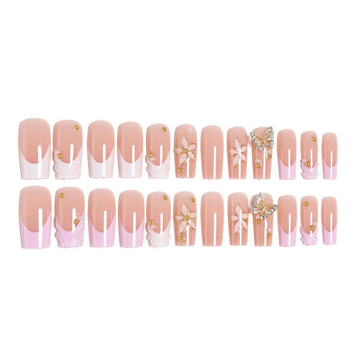 Artificial Nail Tips with Floral Accents Kalsten