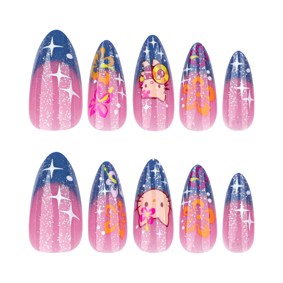 Artistic stiletto nails with playful design Kalsten
