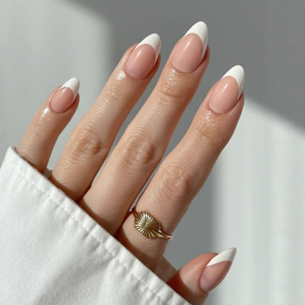 Elegant French Manicure Artificial Nails Kalsten
