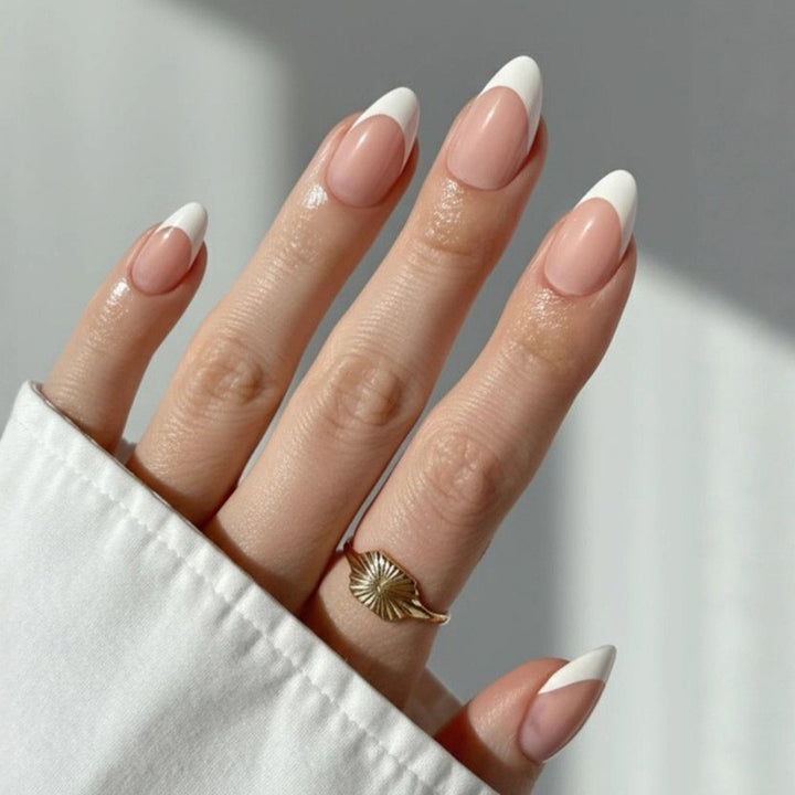 Elegant French Manicure Artificial Nails Kalsten