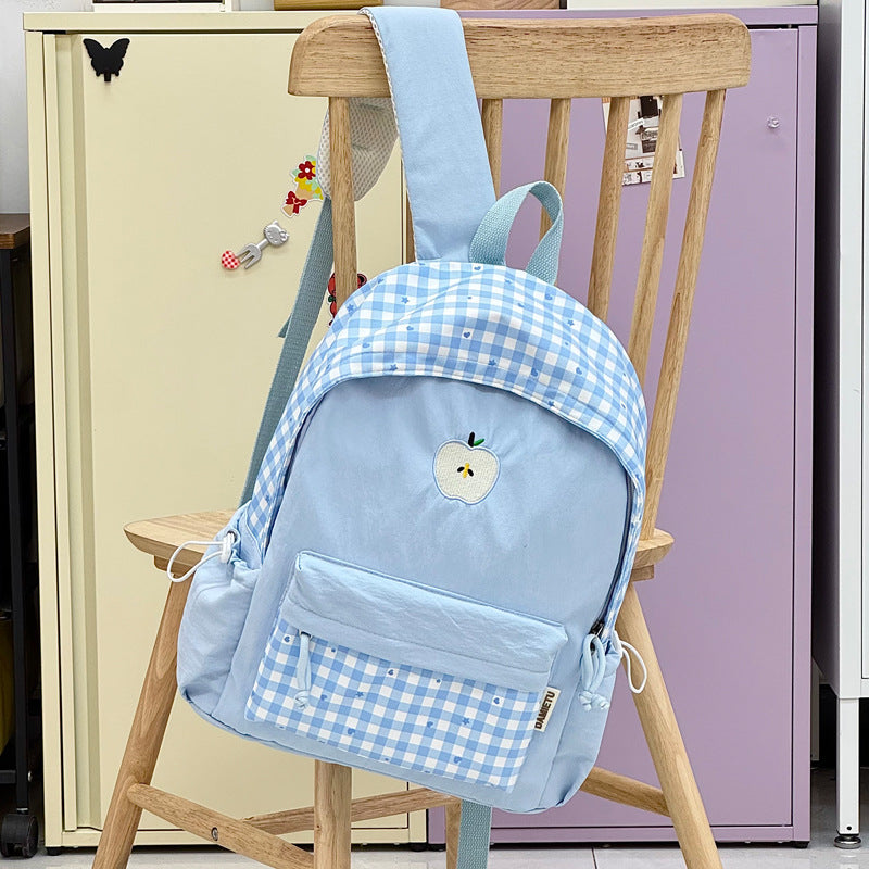 Playful Gingham Patterned Backpack Kalsten