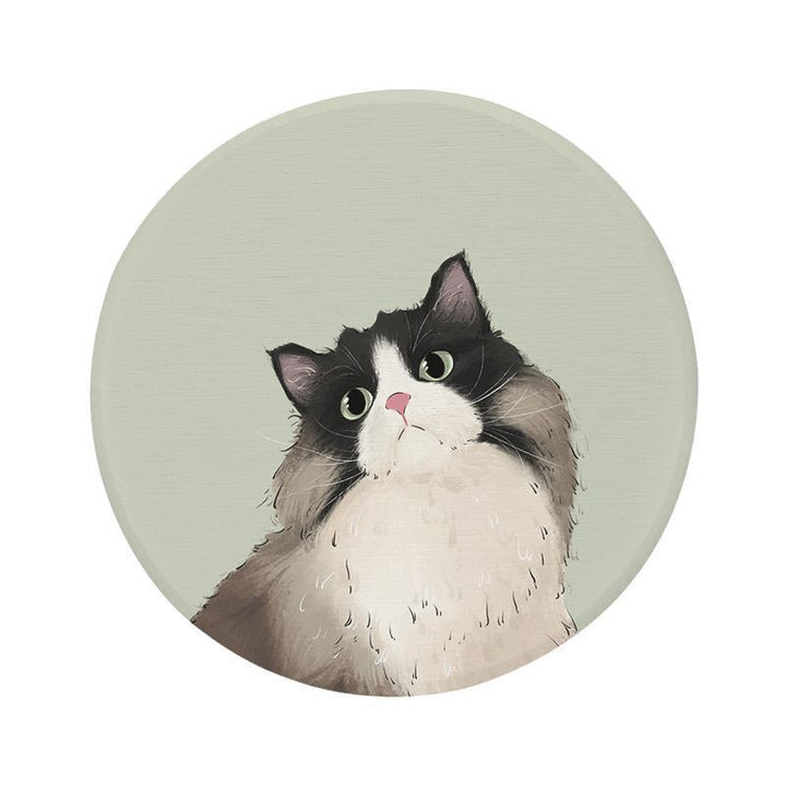 Cat-Themed Round Floor Mat