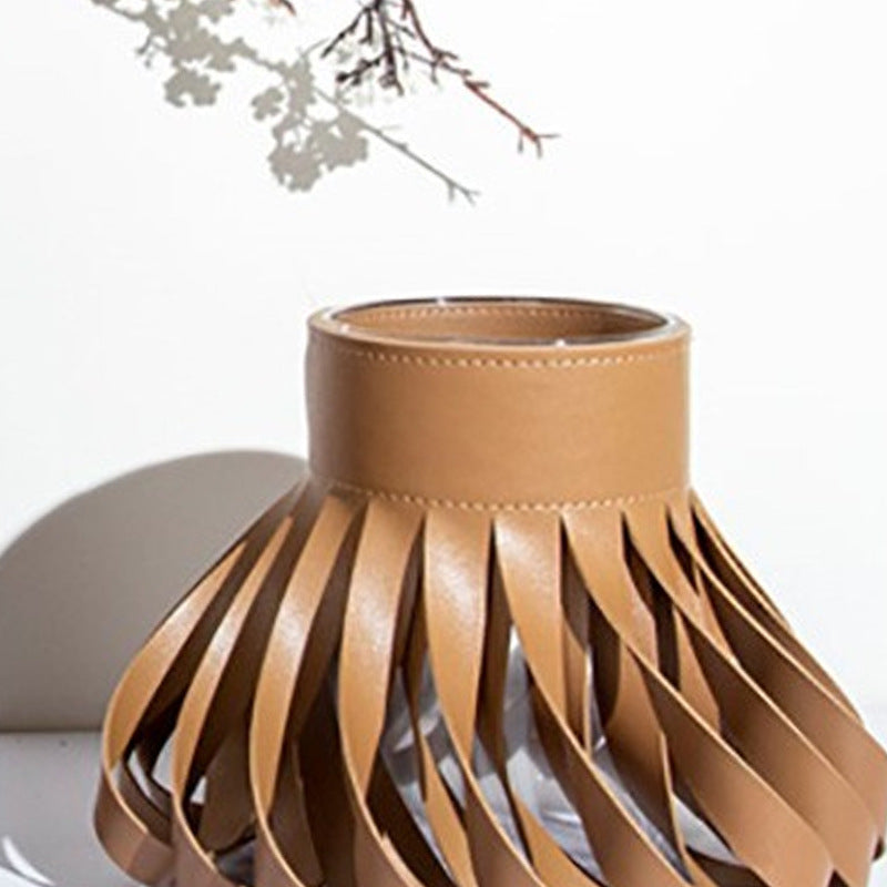 Artistic Leather Decorative Vase