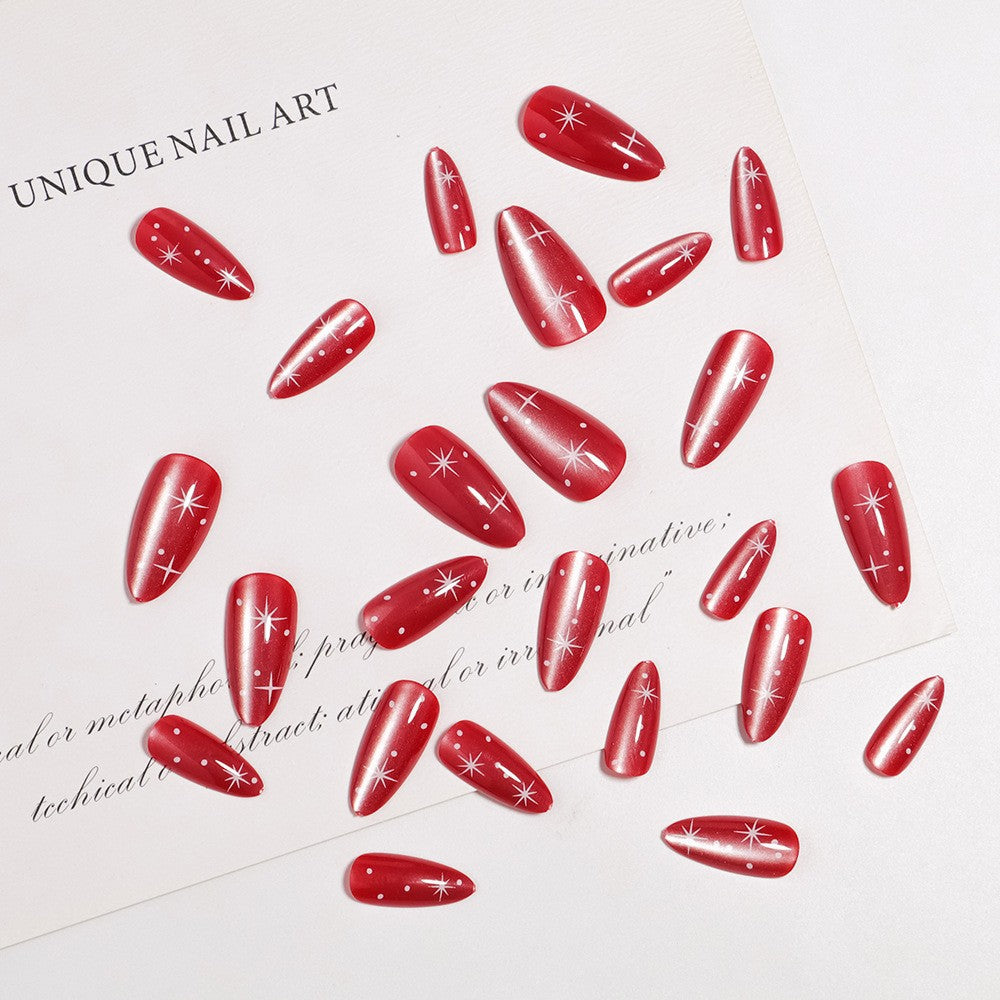 Glittery Almond-Shaped Press-On Nail Set Kalsten