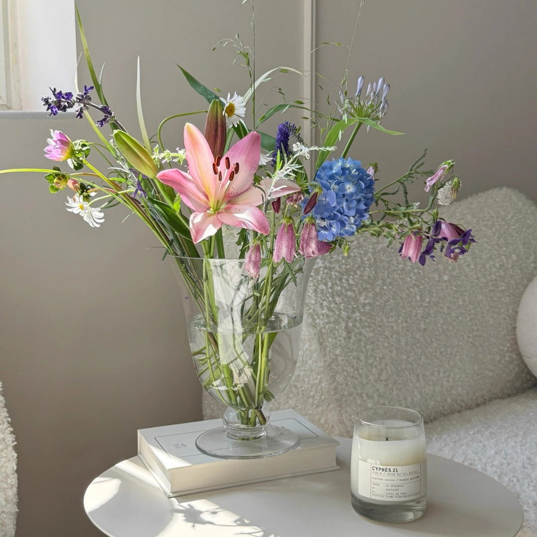 Tall Vintage-Inspired Stemmed Goblet with Pedestal Base Kalsten