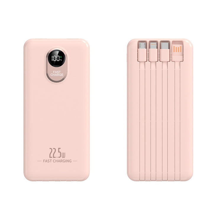 Portable power bank with 22.5 W fast charging function and integrated cables Kalsten