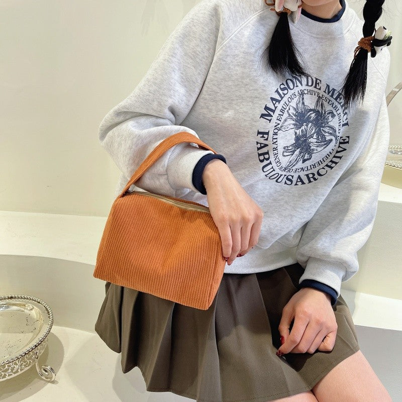 Plush shopping bag with modern ribbed design Kalsten