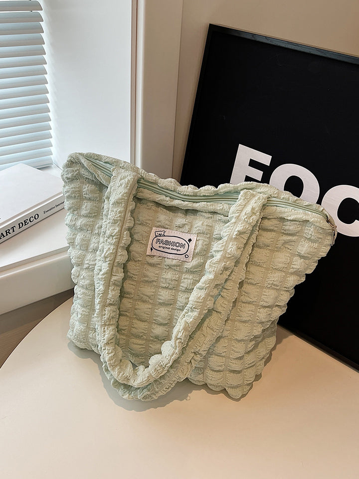Textured Fabric Shoulder Bag