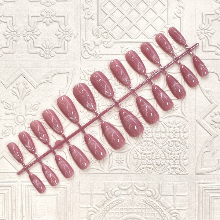Glossy Elegant Almond-Shaped Press-On Nails Kalsten