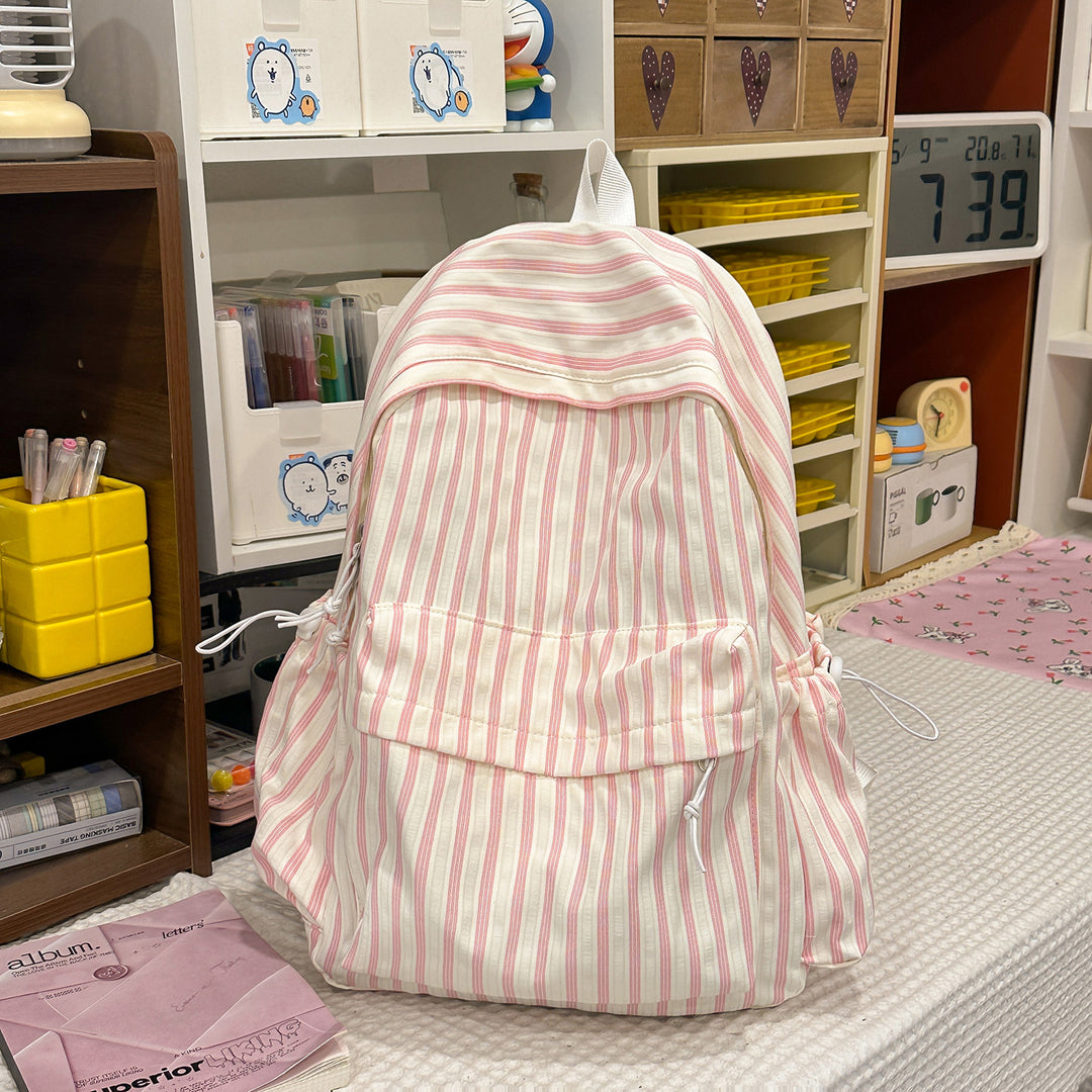 Chic Striped Canvas Backpack Kalsten