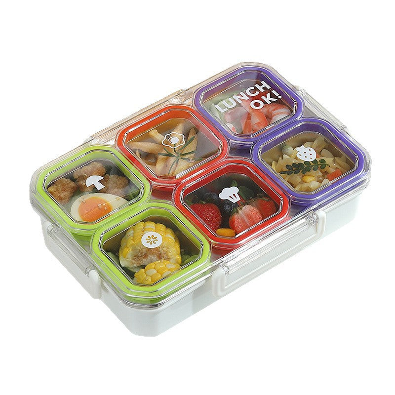 Multi-Section Food Storage Bento Box with Smart Locking Mechanism