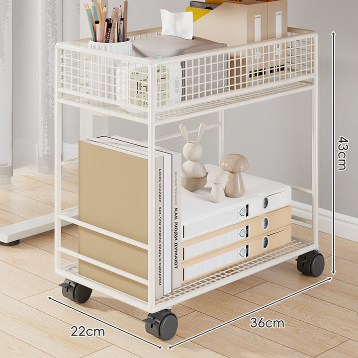 Compact Two-Tier Metal Mesh Desk Organizer Shelf