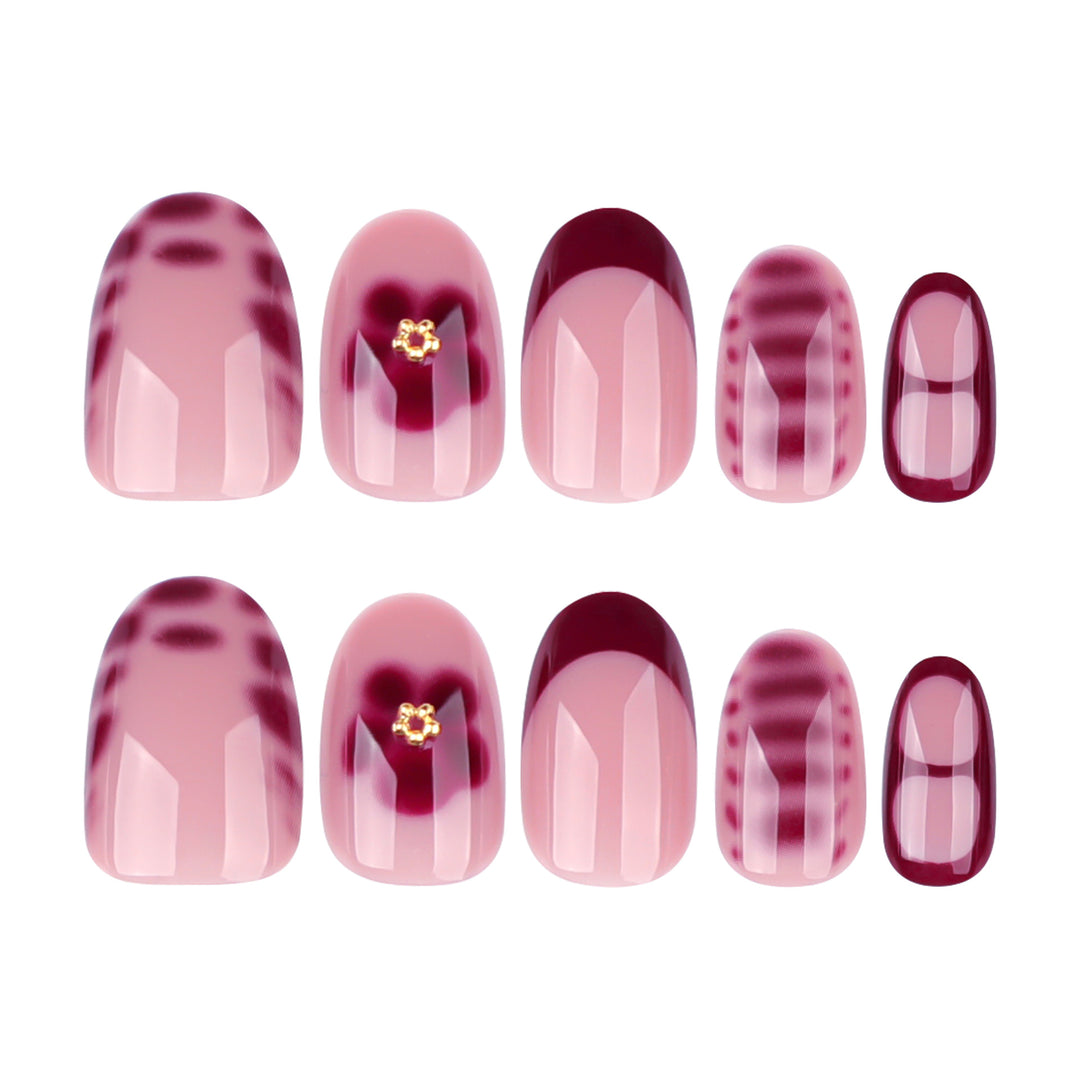 Elegant artificial nail design with floral pattern Kalsten