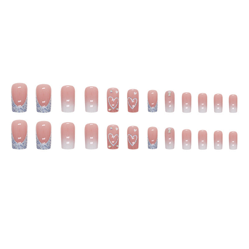 Glamorous Heart Design Nail Extensions Kalsten