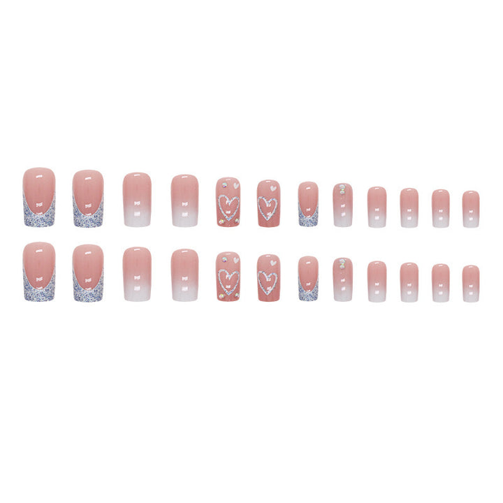Glamorous Heart Design Nail Extensions Kalsten