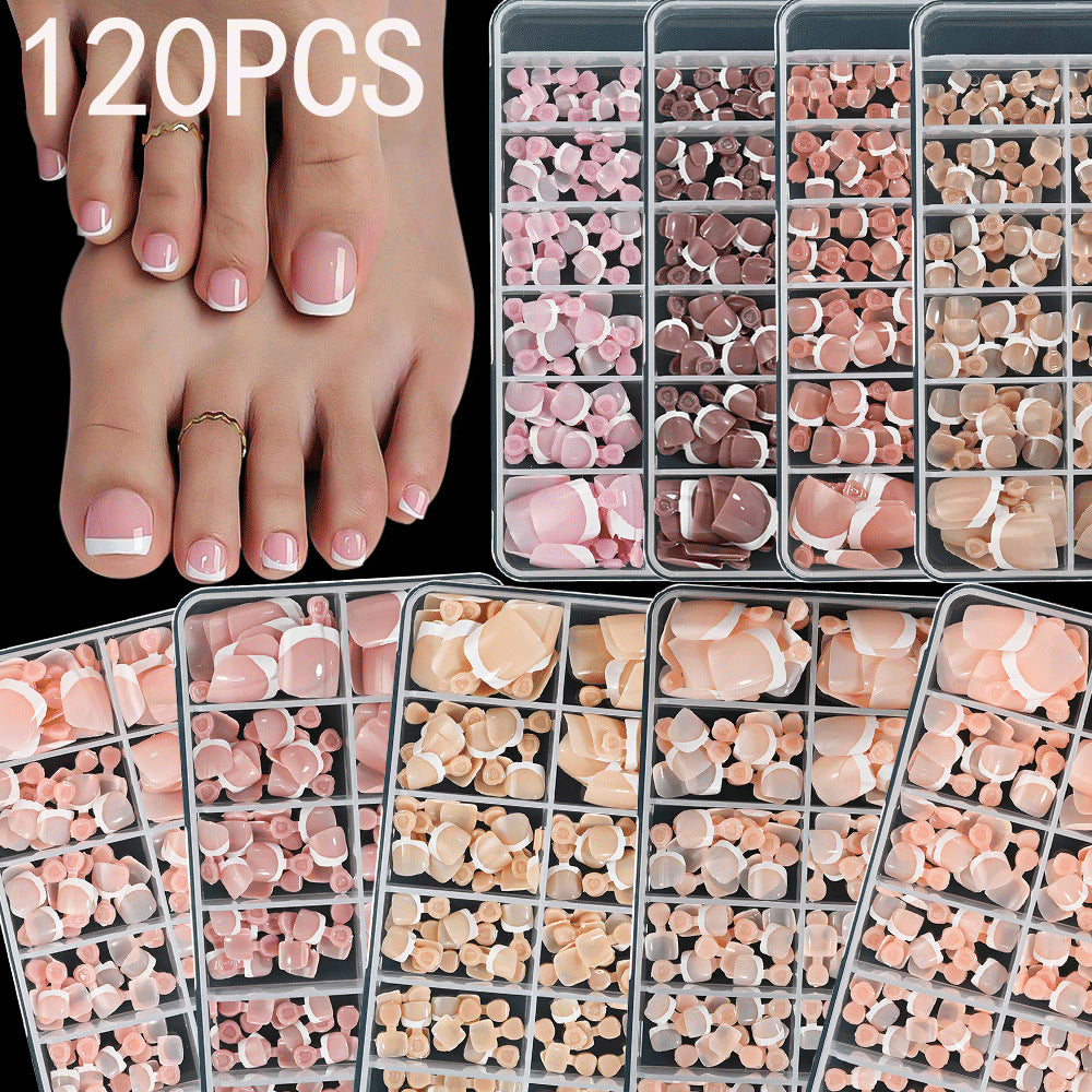 French Tip Gel Toenail Set Kalsten
