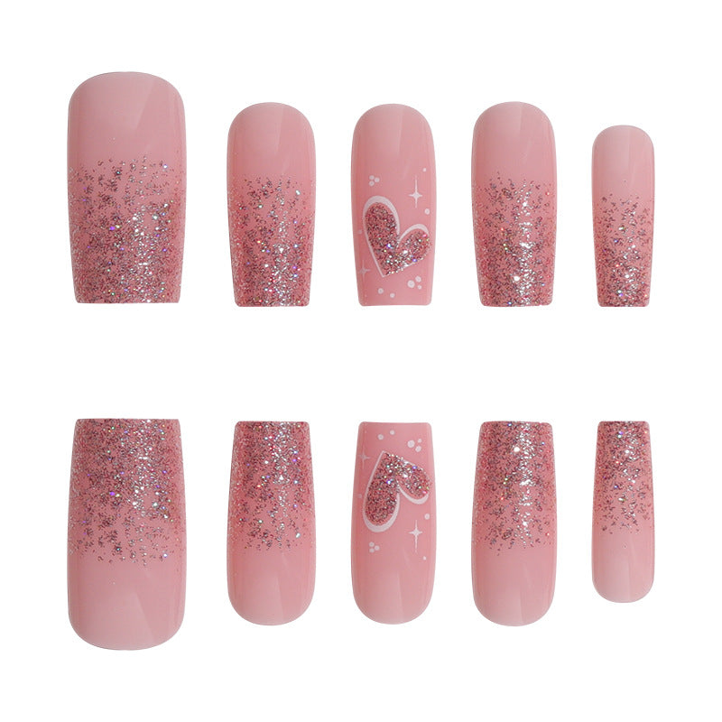 Elegant Glittery Press-On Nail Set Kalsten