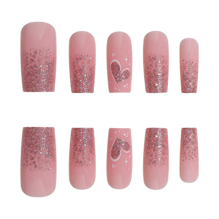 Elegant Glittery Press-On Nail Set Kalsten