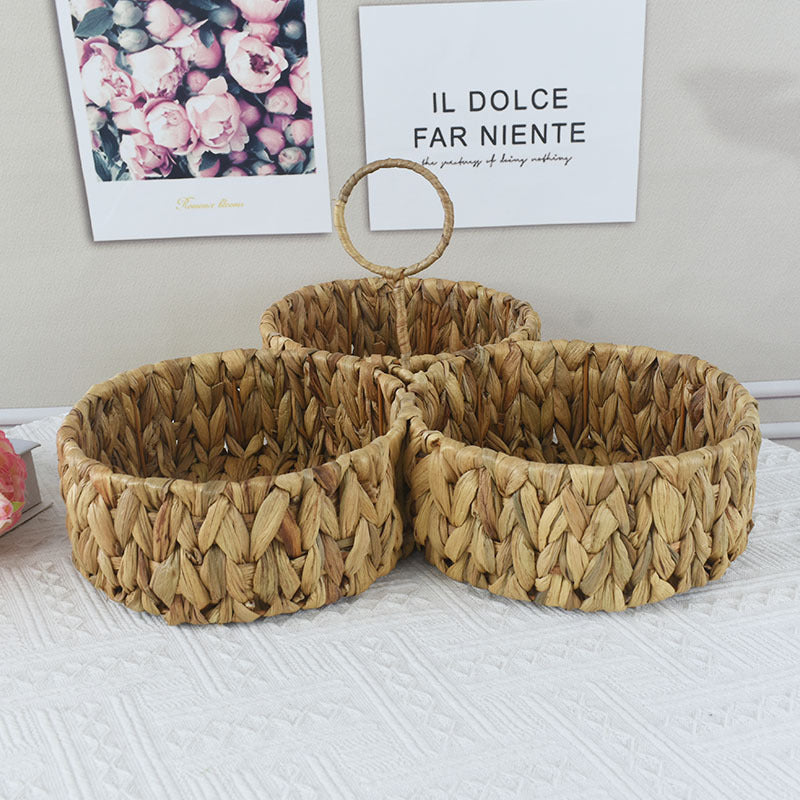 Multi-Sectional Handcrafted Woven Storage Basket Kalsten