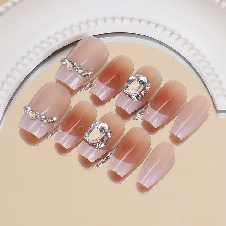 Premium Ombre Press-On Nail Set with Rhinestone Accents Kalsten