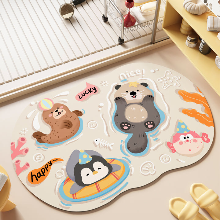 Playful Cartoon Animal Area Mat Kalsten