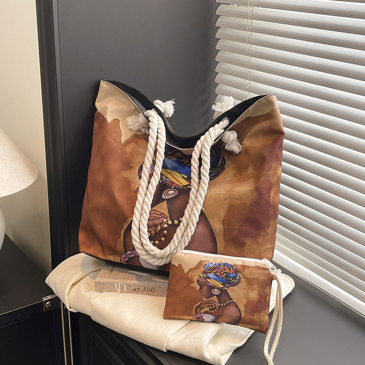 WoStylish Graphic Print Beach Tote Bag Kalsten