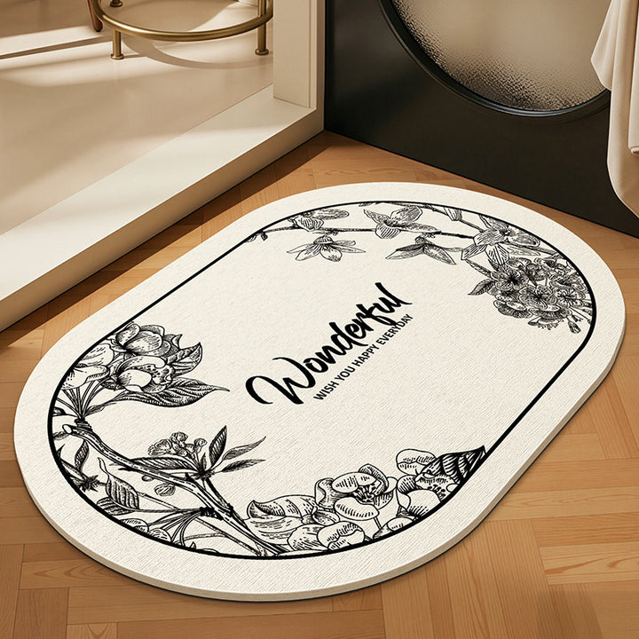 Inspirational Floral Bathroom Mat Kalsten