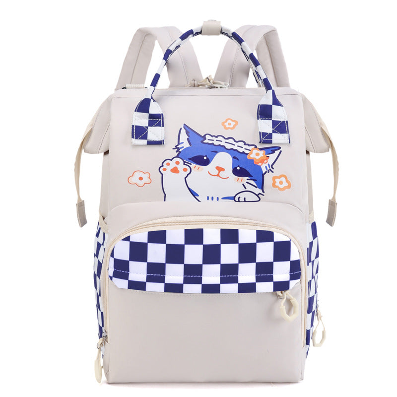 Playful Cat-Themed Multi-Pocket Backpack Kalsten