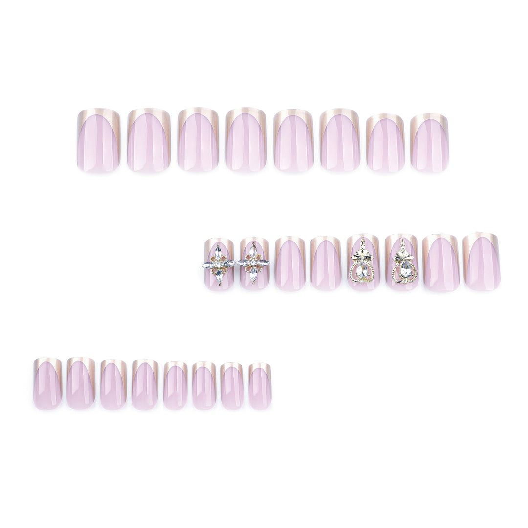Artful Nail Extensions with Gold Accents Kalsten