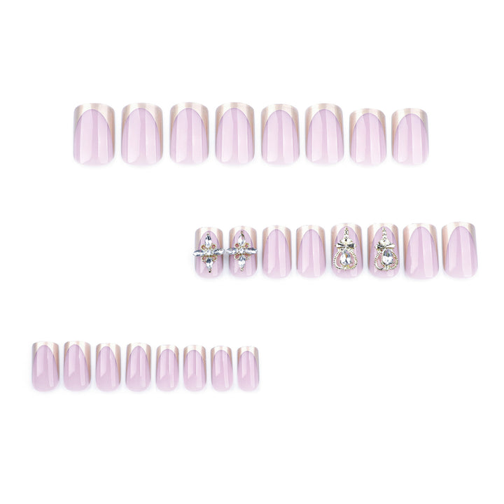 Artful Nail Extensions with Gold Accents Kalsten