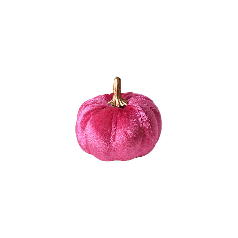 Samt-Deko Pumpkin with decorative metal stem as table ornament