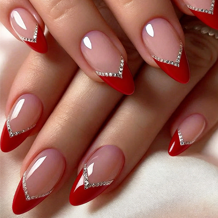 Premium Decorative Press-On Nail Set with Jewel Accents Kalsten