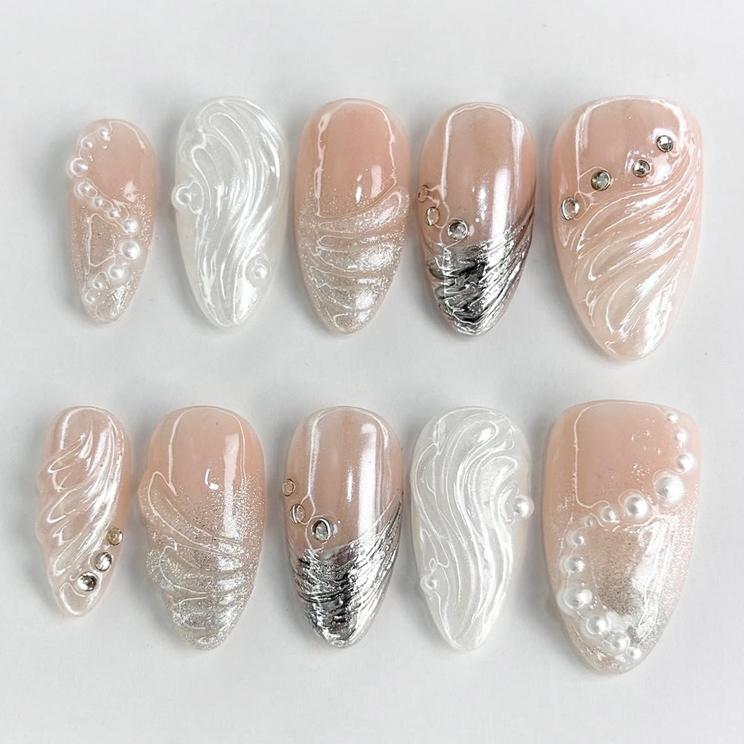 Elegant Rhinestone Artificial Nails Kalsten
