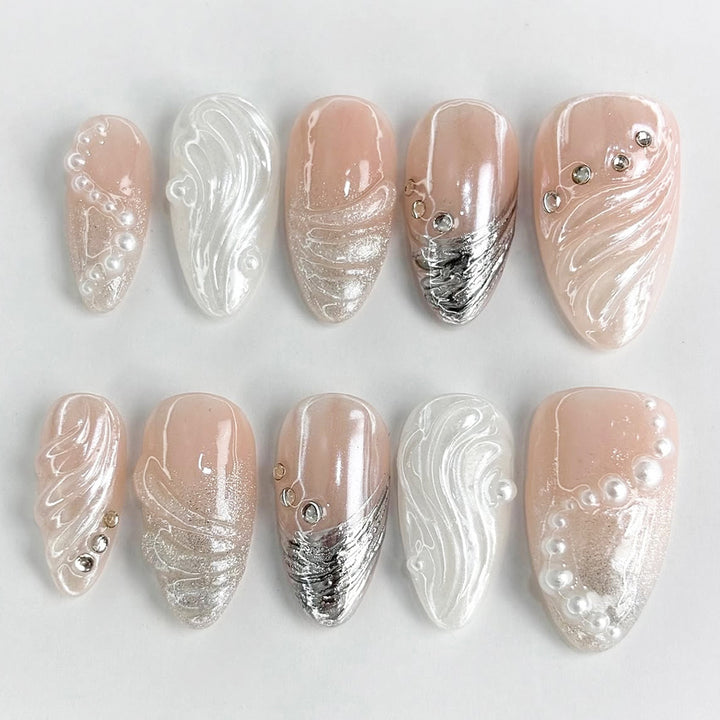 Elegant Rhinestone Artificial Nails Kalsten